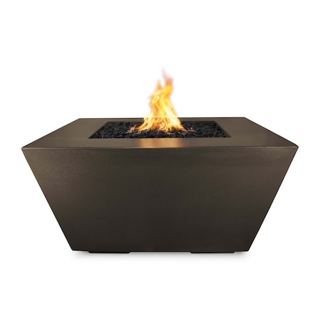 The Outdoor Plus 36 Square Redan Fire Pit, GFRC Concrete, Chocolate, Low Voltage Electronic Ignition, Natural Gas OPT-RDN36E12V-CHC-NG
